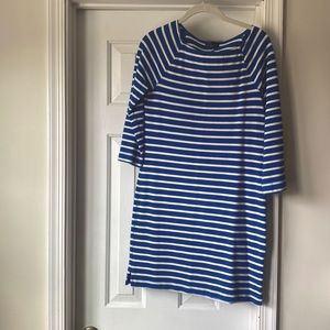 GAP Size XS 100% Cotton Bright Navy striped three quarter sleeve dress.